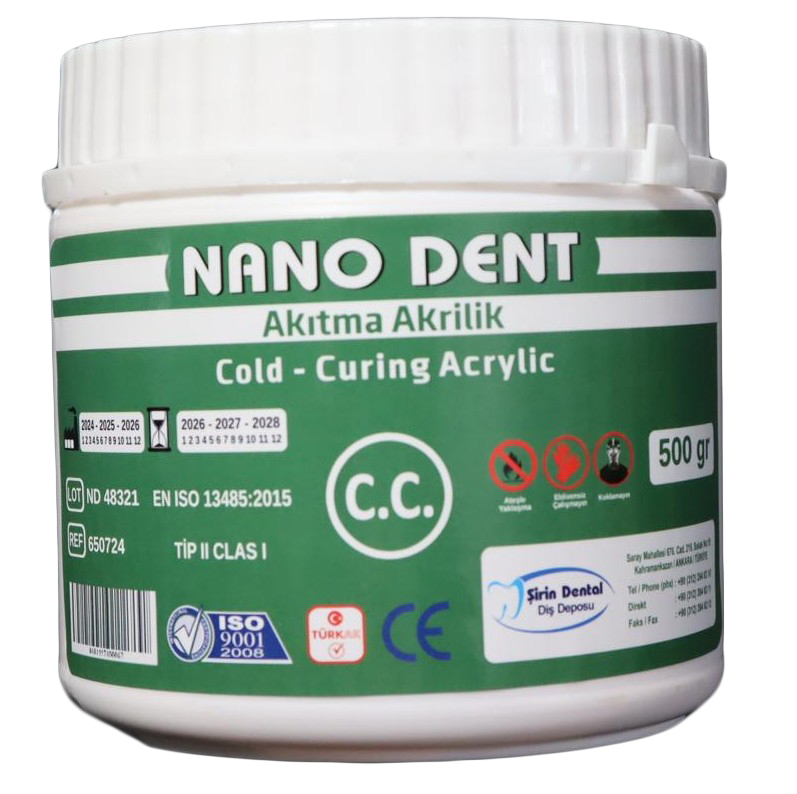 Nano Dent – Soğuk Akıtma Akriliği (Damarsız- 500 gr)