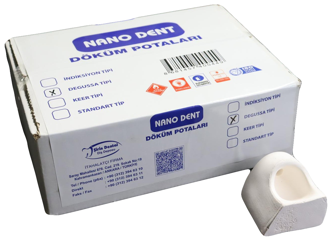 Nano Dent Degussa Tipi Santrafüj Döküm Potası (20 Adet)