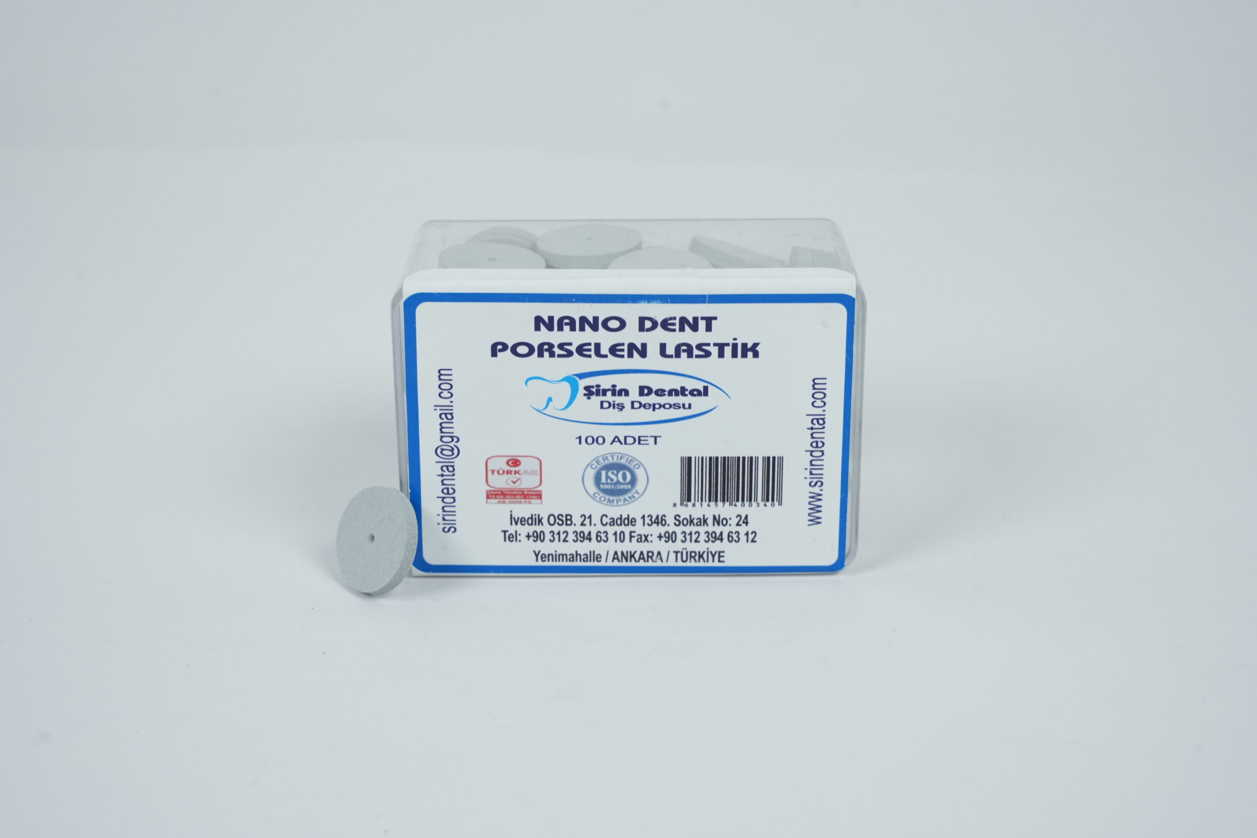 Nano Dent - Porselen Parlatma Lastiği (100 Adet) (Disk Şeklinde)